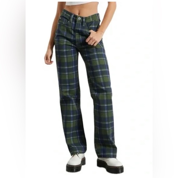 WeWoreWhat NWT Revolve High Rise Dad Jean in Classic Plaid - Picture 3 of 11